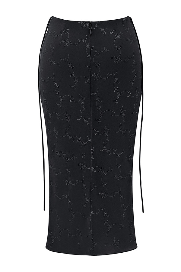 Mistress Rocks Black Embroidered High Split Skirt - SALE — image 13