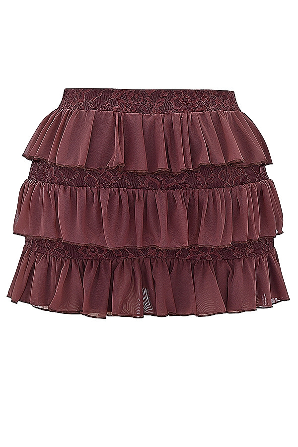 Mistress Rocks Coffee Bean Layered Mini Skirt - SALE — image 14