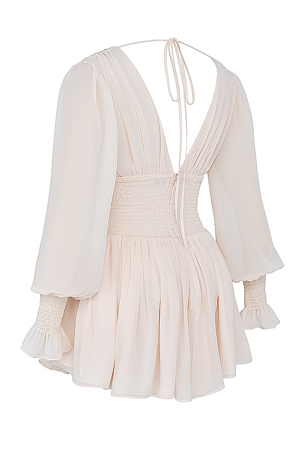 Mistress Rocks Cream Shirred Mini Dress - SALE — image 16