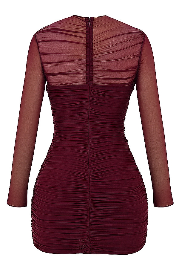 Mistress Rocks Wine Gathered Mini Dress - SALE — image 13