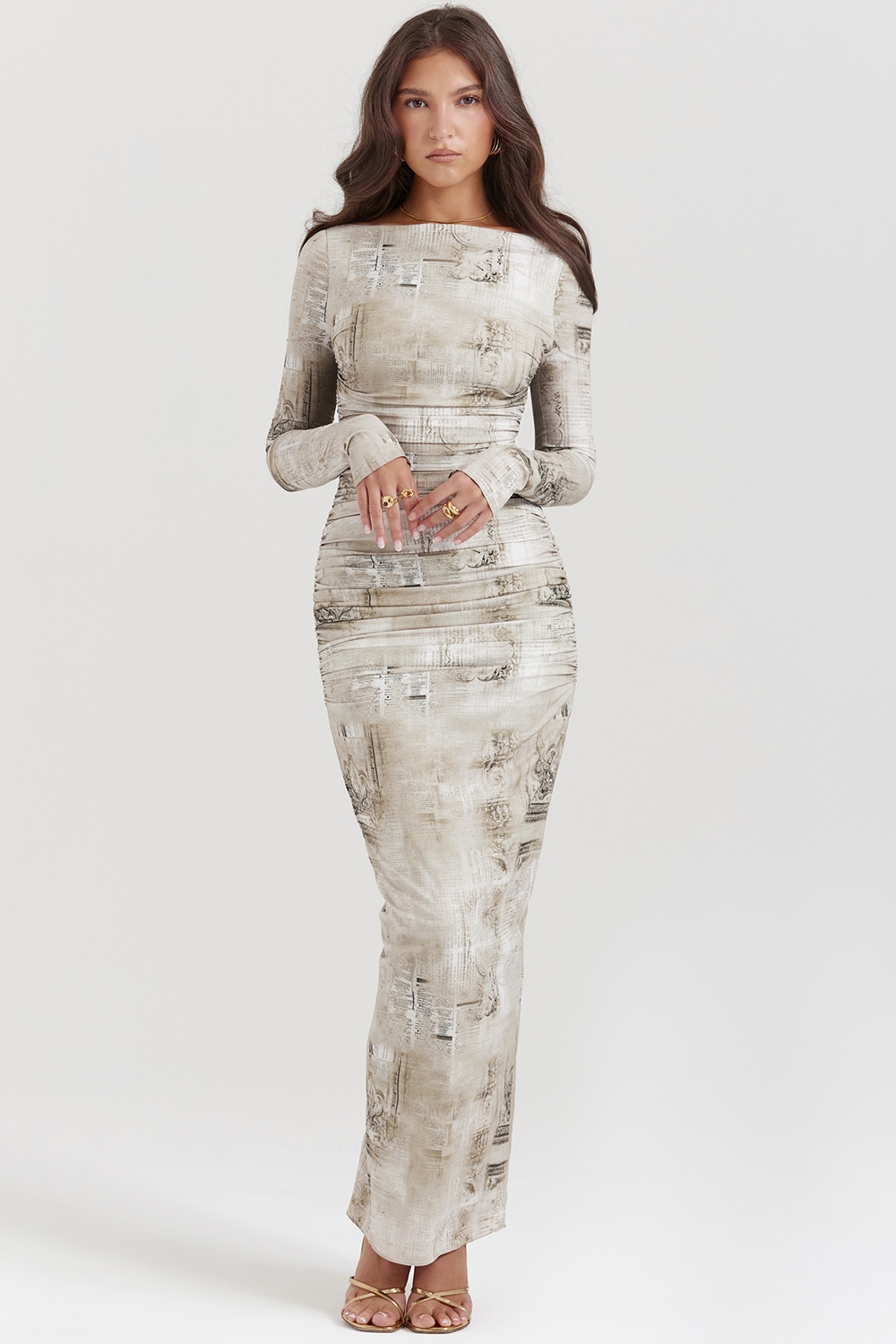 Lanetta  Pale Sage Print Maxi Dress — image 5