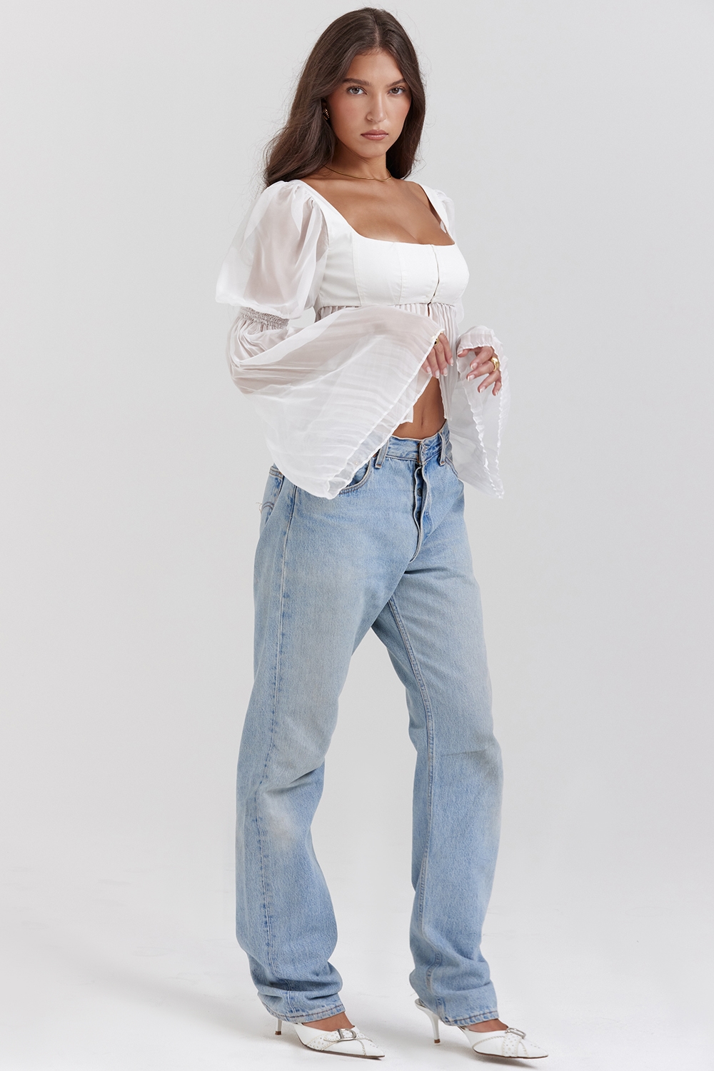 Lucie  White Pleated Top — image 5