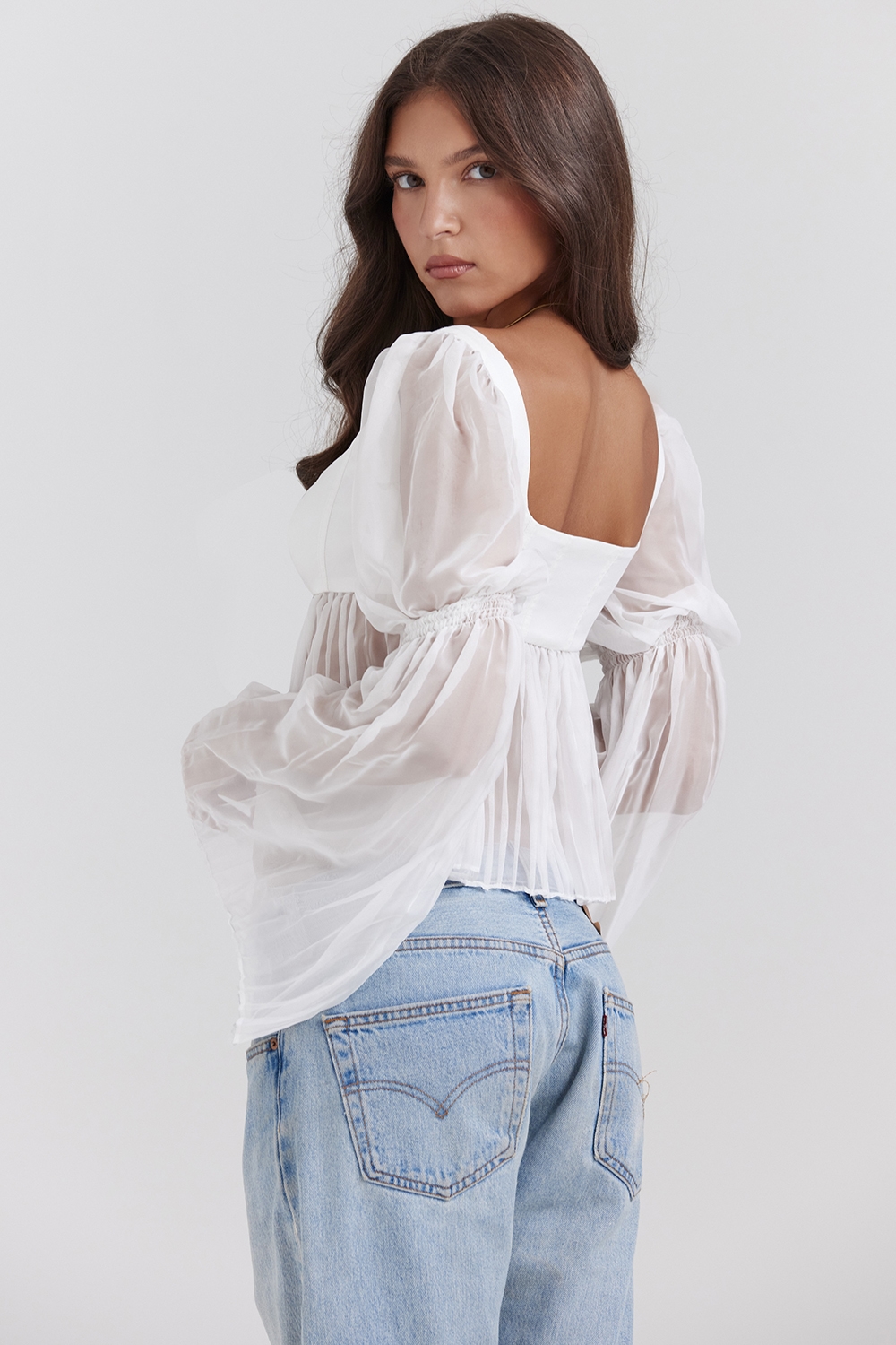 Lucie  White Pleated Top — image 7