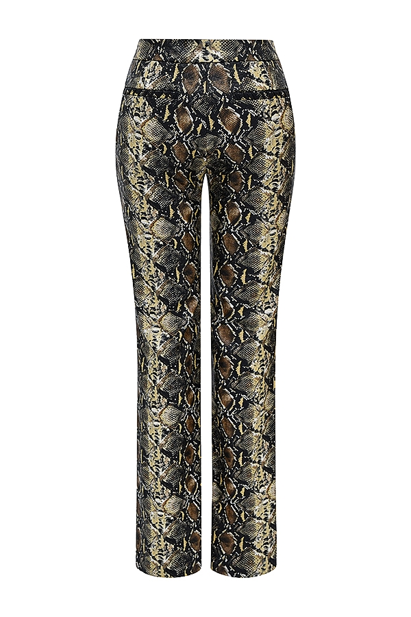 Serina  Snake Print Vegan Leather Trousers — image 14