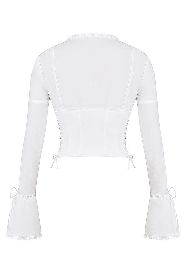 Anissa  White Lace Up Top — image 12