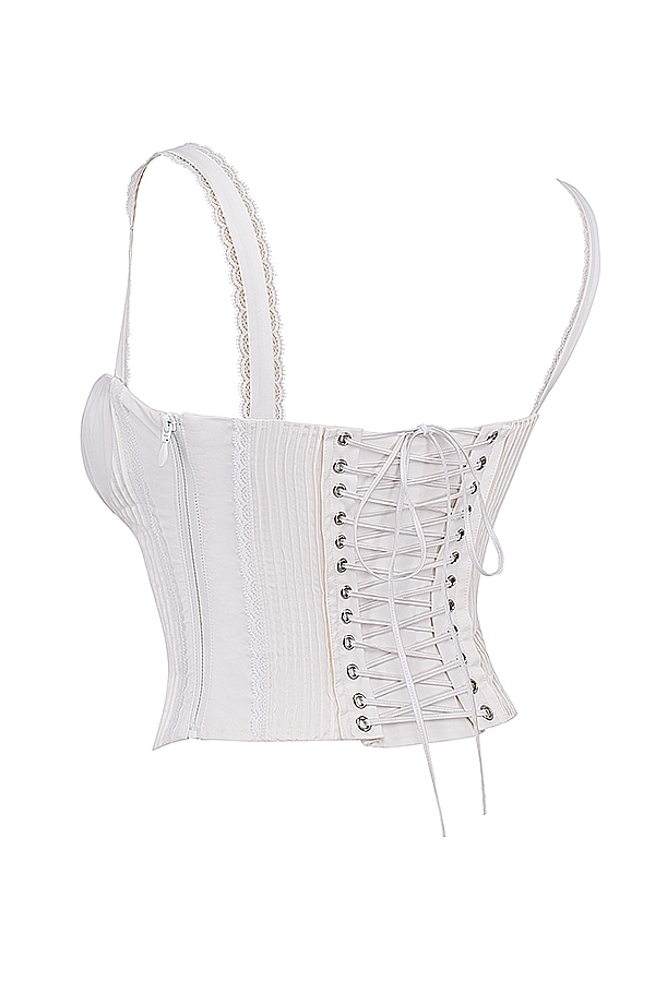 Gini  White Lace Back Corset — image 13