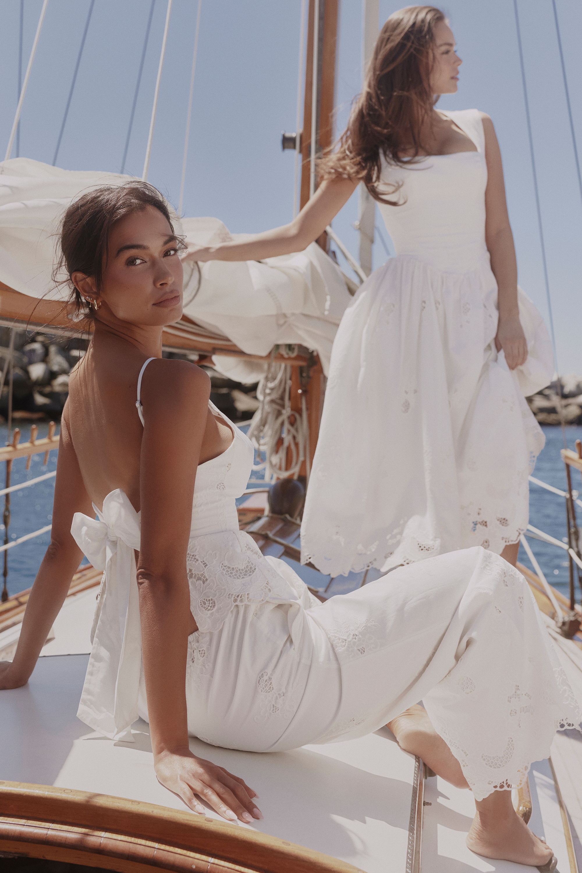Safira White Floral Broderie Anglaise Cotton Midi Dress — image 10